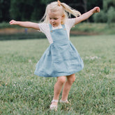 Summer Child Little Girls Suspender Skirt Plain Cotton-TB00890-Veeddydropshipping